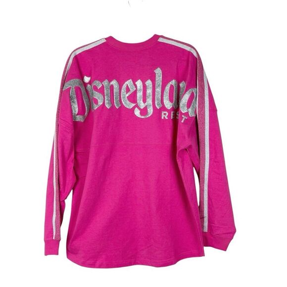Disney Spirit Jersey NWT Disneyland Imagination Pink Adult Sz M Glitter Glam - Picture 2 of 11